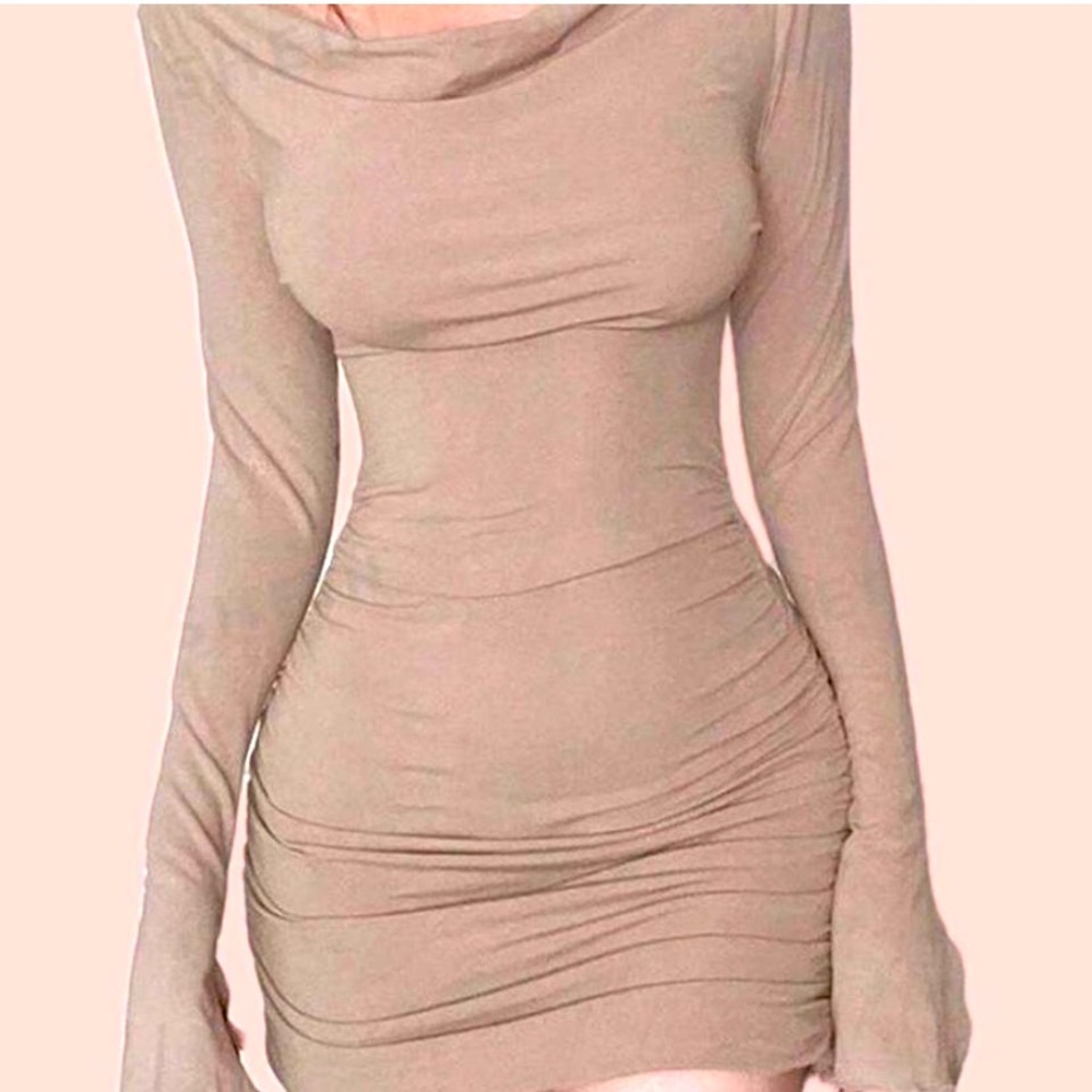 Long sleeve hooded flowy dress